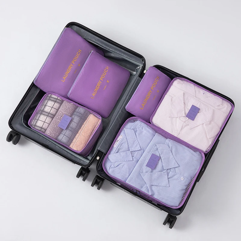 2025 neue 6 stück Tragbare Große Größe Reise Veranstalter Koffer Organizer Kleidung Schuhe Make-Up Tasche Gepäck Organizer Lagerung tasche