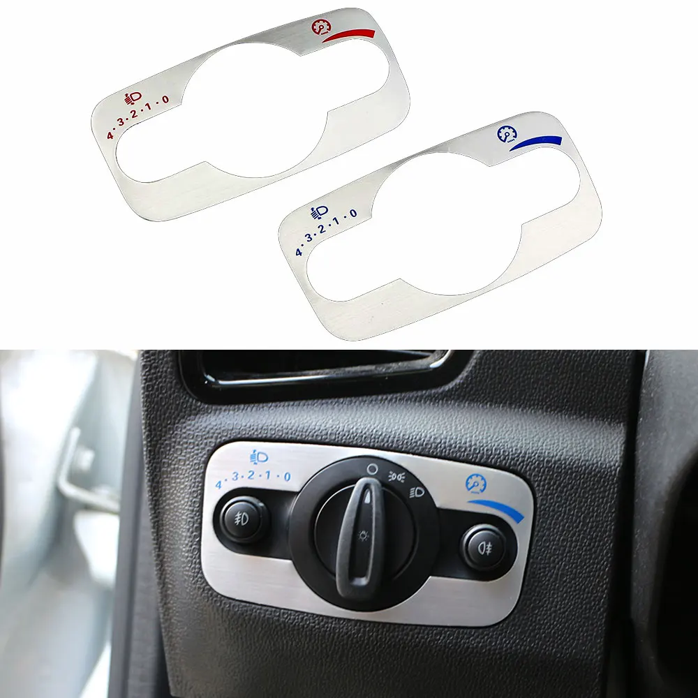 Für Ford Fiesta Ecosport Mondeo 2013–2017 LHD Scheinwerfer Kopf Lampe Schalter Panel Aufkleber Abdeckung Trim Styling Innen Zubehör Image