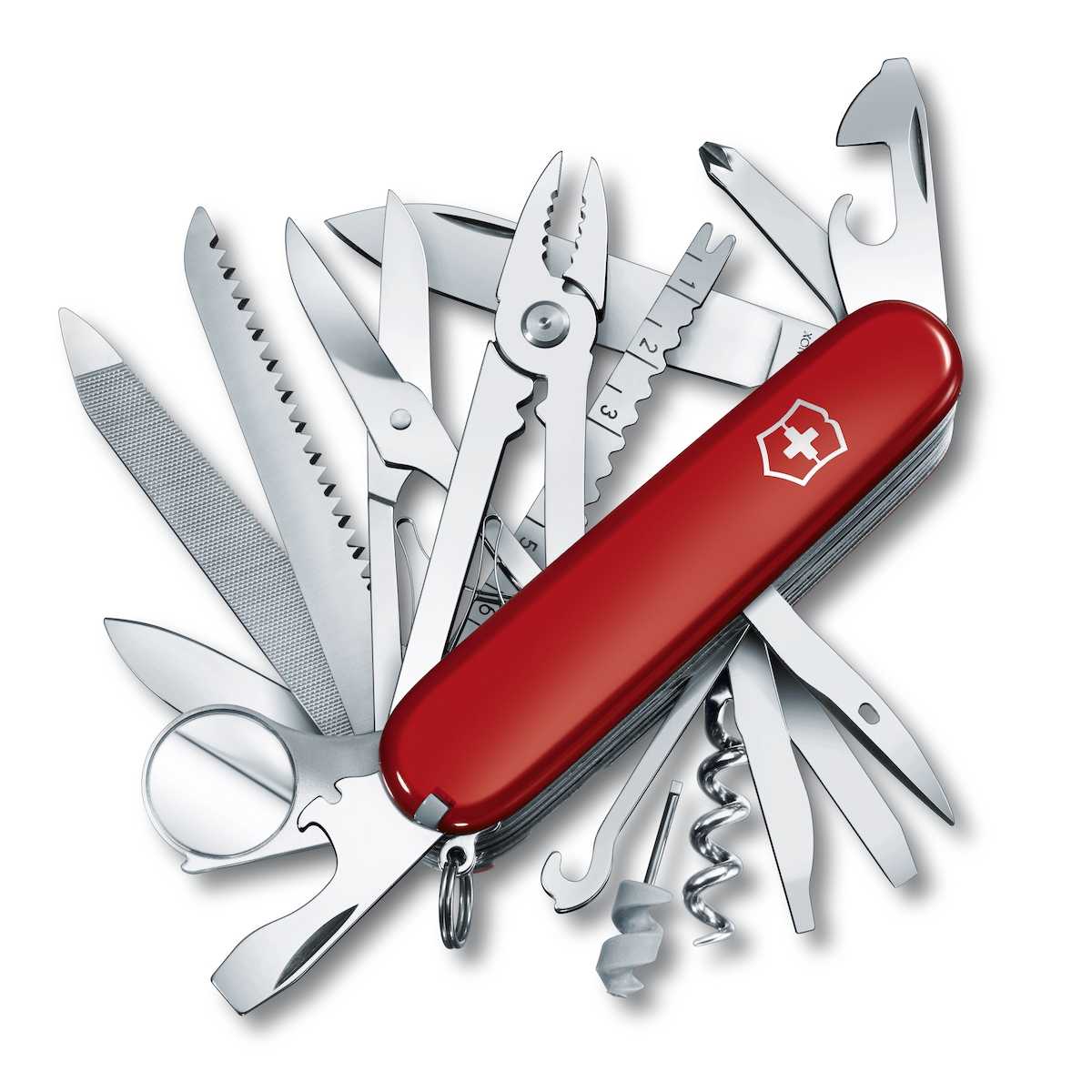 Victorinox Swiss Champ, kleine Mehrzweck-Taschenmesser, rot, mit 33 Werkzeugen, 91 mm. Image