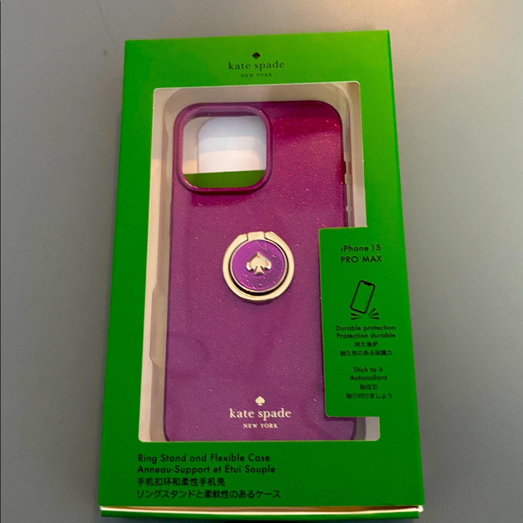 Kate Spade Cell Phones & Accessories | Kate Spade Purple Phone Case With Gold Ring Holder - Iphone 15 Pro Max | Color: Purple | Size: 15 Pro Max