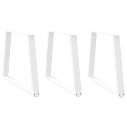 vidaXL Esstisch Beine V-Form 3 Stück Weiß 70x(72-73,3) cm Stahl Image
