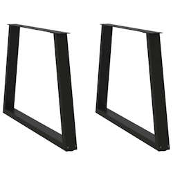 vidaXL Esstisch Beine V-Form 2 Stück Schwarz 100x(72-73,3) cm Stahl Image