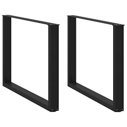 vidaXL Esstischbeine U-Form 2 Stk. Schwarz 100x(72-73) cm Stahl Image