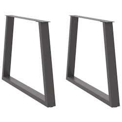 vidaXL Esstisch Beine V-Form 2 Stück Anthrazit 100x(72-73,3) cm Stahl Image