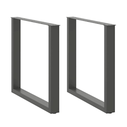 vidaXL Esstischbeine U-Form 2 Stk. Anthrazit 90x(72-73) cm Stahl Image