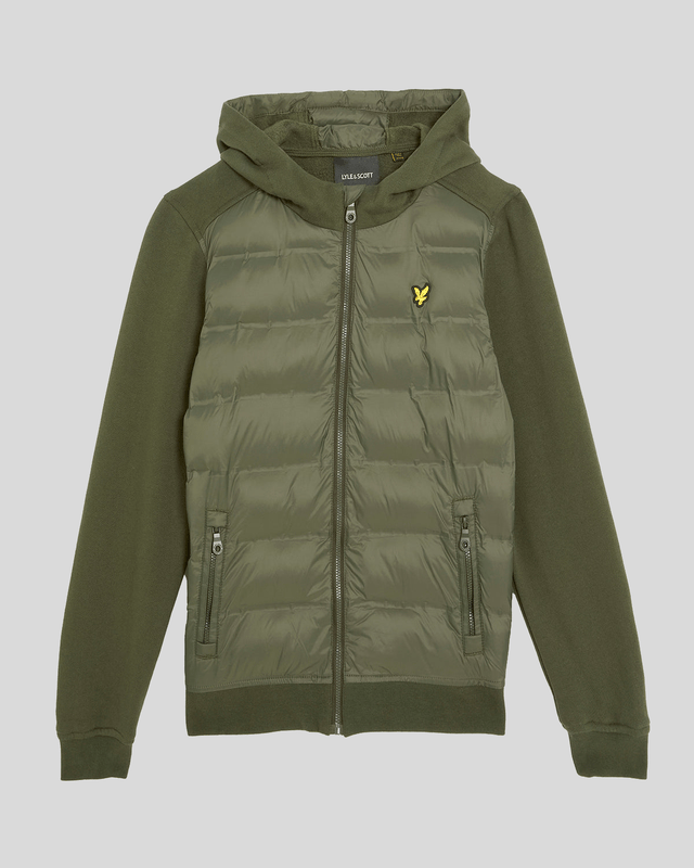 Lyle & Scott Boys' Hybrid Hoodie - Green Cotton - Size 12-13Y | Lyle & Scott Sale | Discount Designer Brands
