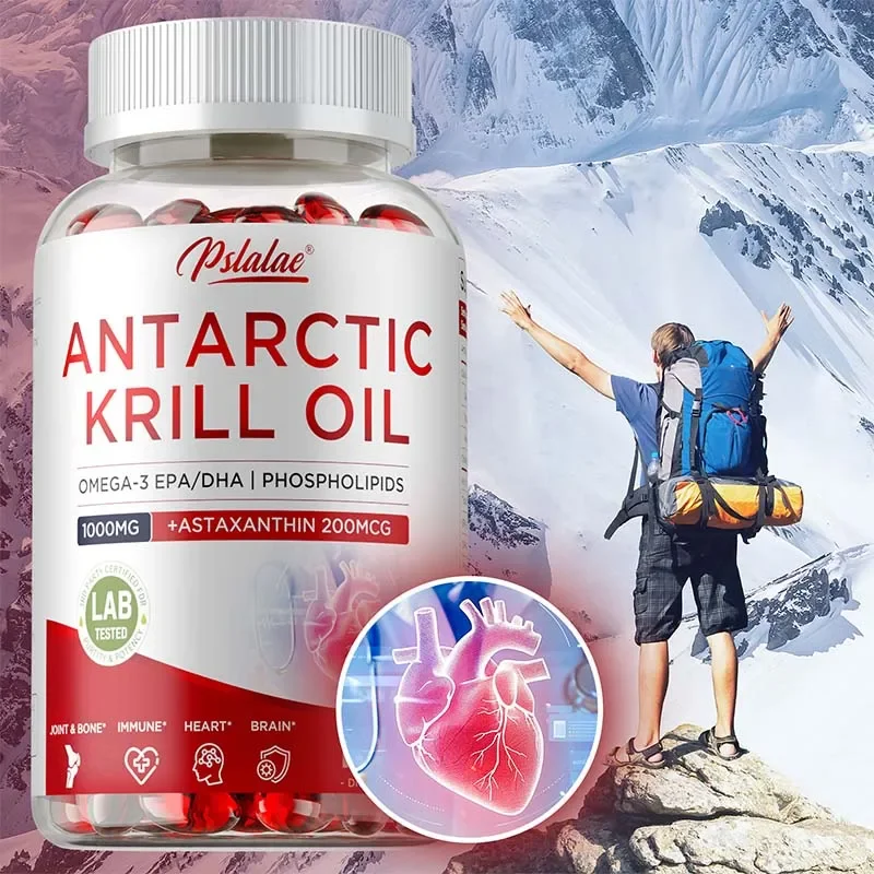 Antarctic Krill Oil - Promotes Cardiovascular Health, Accelerates Metabolism, Improves Eye, Joint, Skin Health, Heart Health