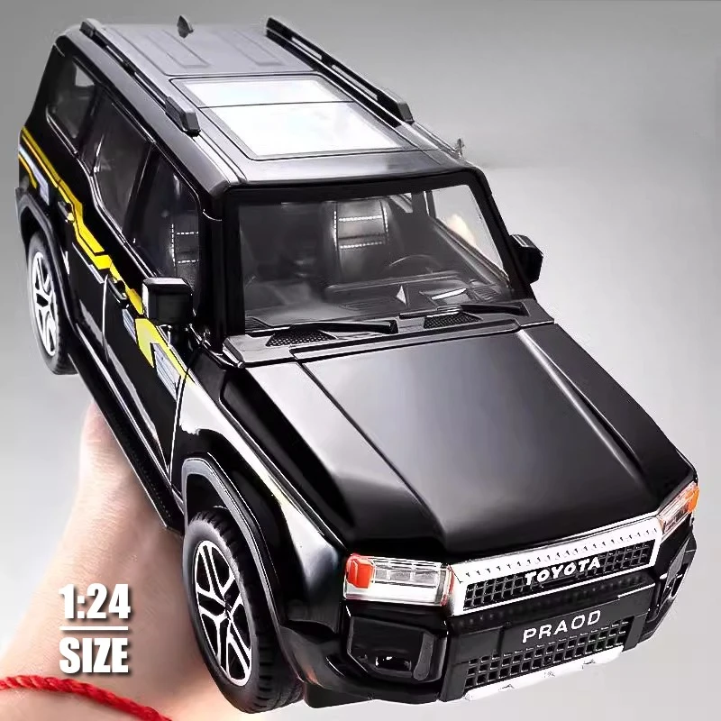1:24 Prado LC250 Auto Modell Spielzeug Legierung Diecast Miniatur SUV Modelle Sound Licht Türen Geöffnet Zurückziehen Auto Spielzeug für Kinder Geschenke Image