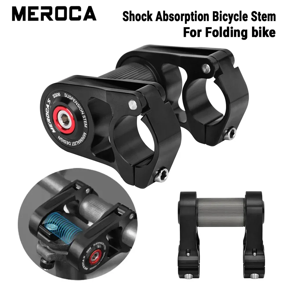 MEROCA Faltrad Vorbau Stoßdämpfung Fahrrad Vorbau 45 mm Länge 25,4 mm Installationsdurchmesser für Faltrad 412/SP18 Image