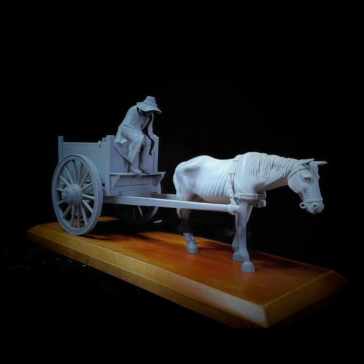 54-mm-Harzmodellbausatz, müder Kutsche (einschließlich Mann und Kutsche) unmontiert und unbemalt GK Image