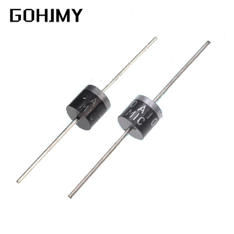 10 Stück 10A10 6A10 R-6 DIP 6A 10A 1000V elektrische Axial-Gleichrichterdiode neu Image