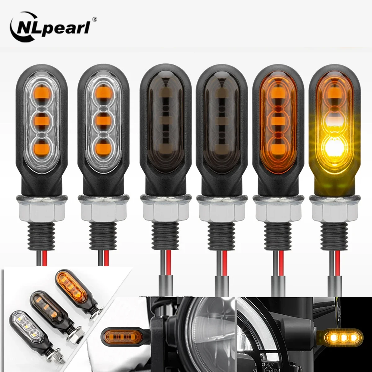 Moto 10mm Mini LED Indicatori di direzione Ambra Che Scorre Segnale Direzionale Lampada Intermitentes Moto Per Strada Dirt Bike Cafe R