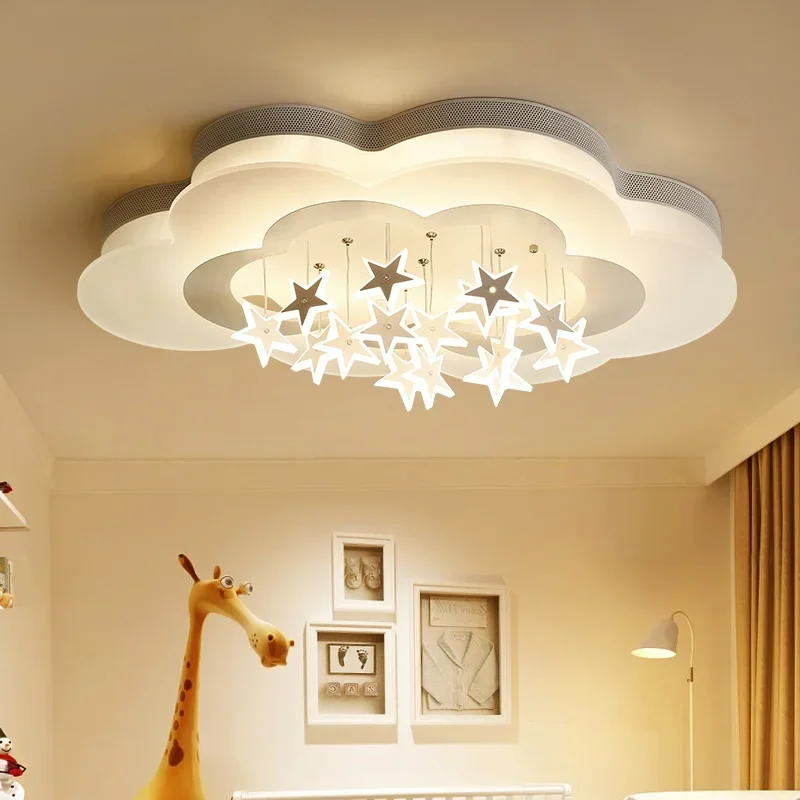 Moderne Kreative Wolke Stern Decke Lampe Kinderzimmer Restaurant Junge Mädchen Schlafzimmer LED Augenschutz Kronleuchter Wohnkultur Licht
