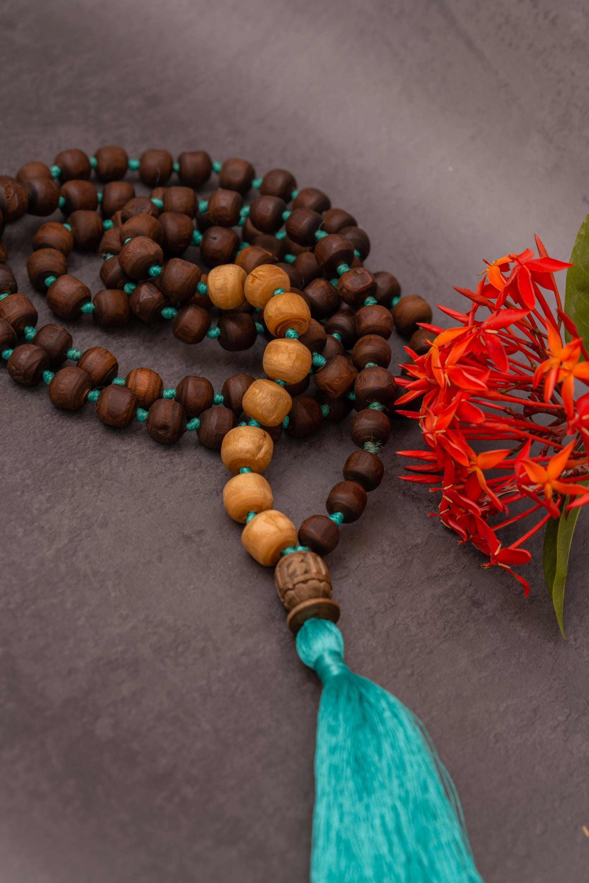 Japa mala, Pure Tulasi 108 perline, originale da Mayapur.Devotional Tulasi Mala, perline Mantra.