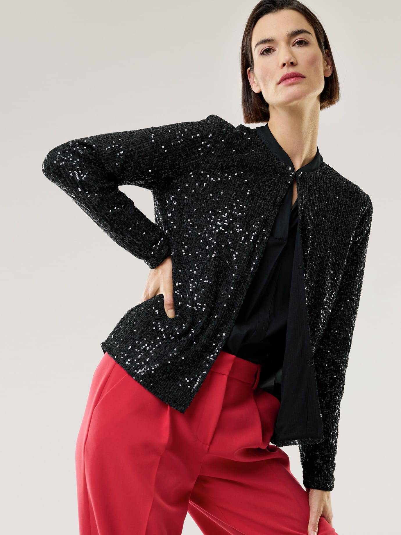 Walbusch Damen Jersey Jacke Celebration Schwarz