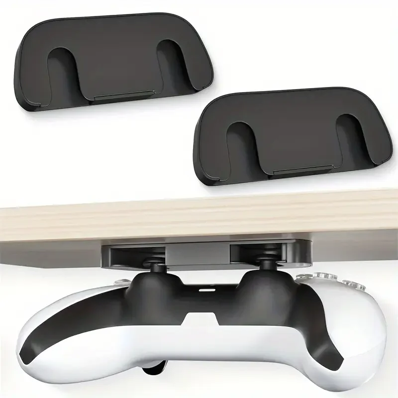 Desk Mount Fit for PlayStation 5/PlayStation 4, PS5/PS4 Controller Holder Storage Rack, No Drilling Stick Under Desk Stand Hang