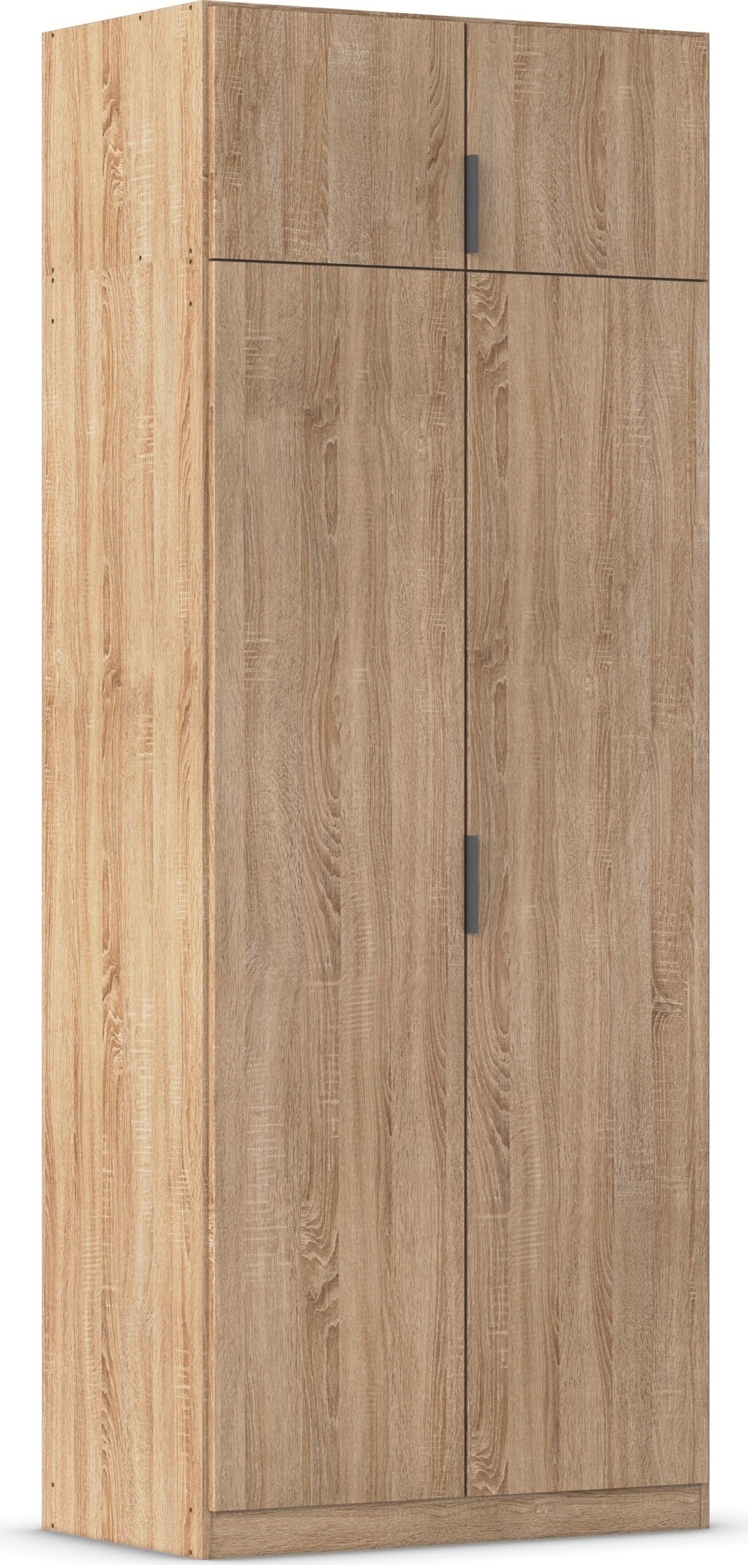 Kleiderschrank RAUCH "Drehtürenschrank Schrank Garderobe Ankleide Schlafzimmer LAGOA", eiche sonoma, B:91cm H:235cm T:54cm, Holzwerkstoff, Schränke, moderne Kantengriffe aus Metall, optional mit Aufsatz MADE IN GERMANY Image
