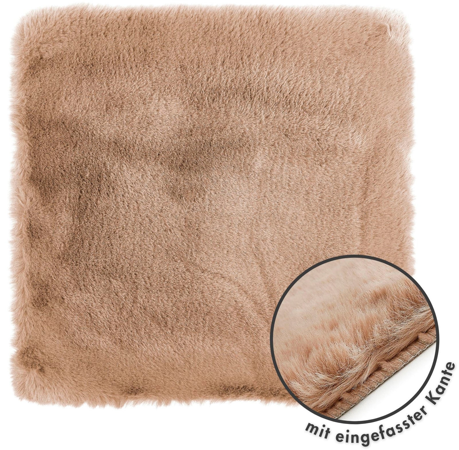 Stuhlkissen LUXOR LIVING "Sitzauflage Novara", grau (braun, felloptik unifarben), B:40cm L:40cm, Polyester, Dekokissen_Sitzkissen_Kissenhüllen, Kunstfell, rund oder eckig, sehr weich, auch als 4er Set bestellbar