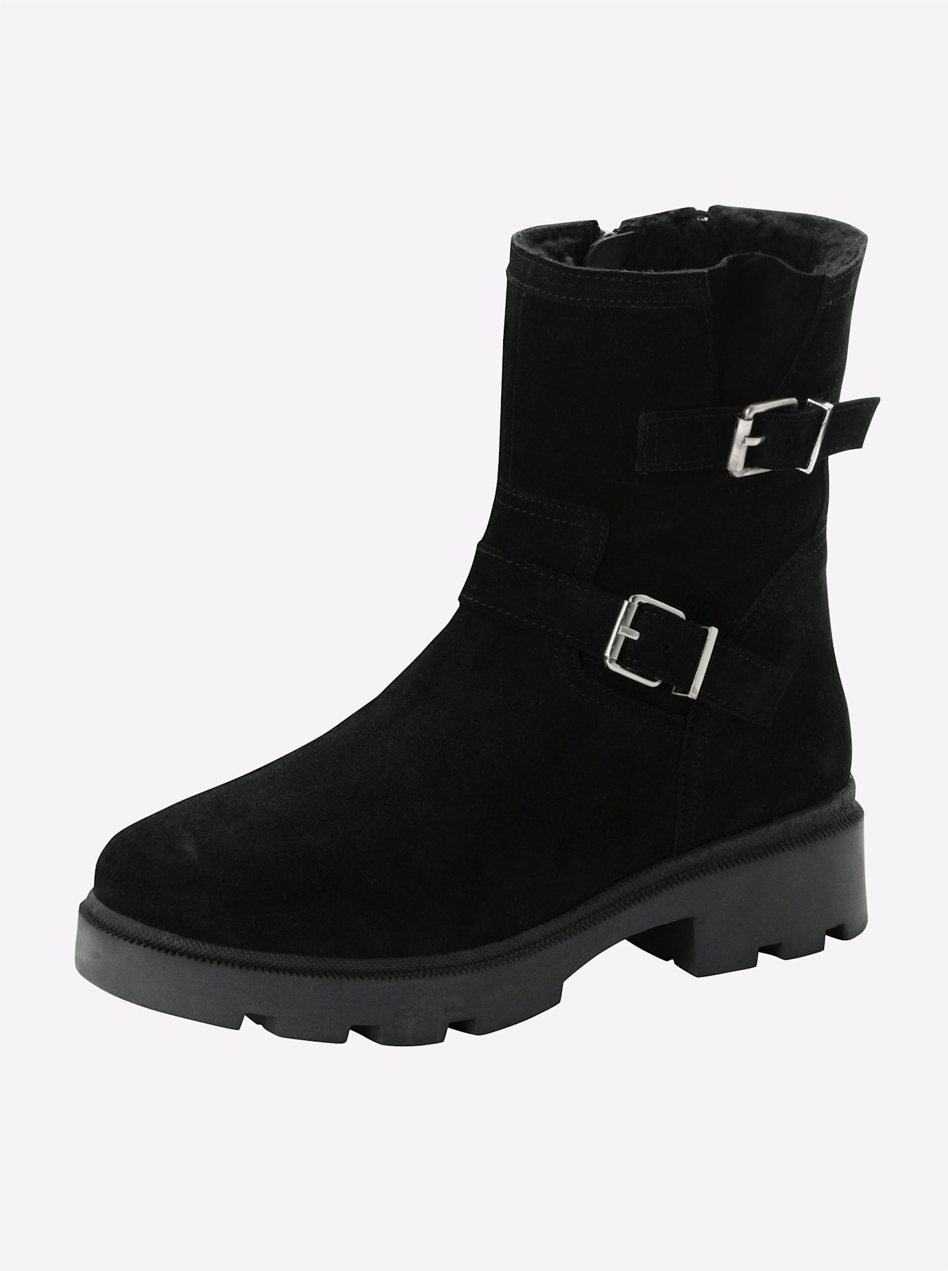 Stiefelette SHEEGO, Damen, Gr. 38, schwarz, Veloursleder, Schuhe