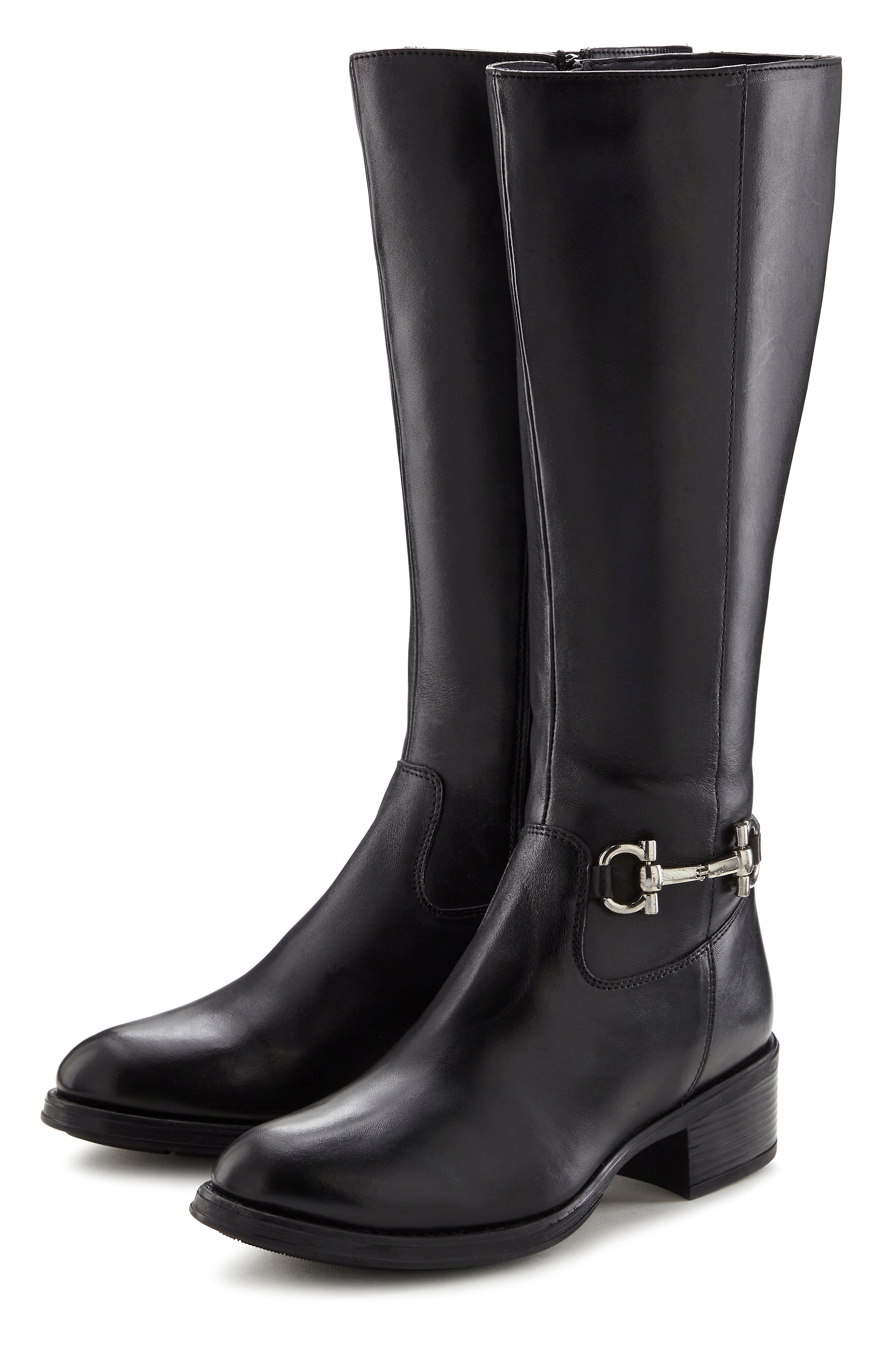 Stiefel LASCANA "Stiefelette", Damen, Gr. 37, schwarz, Obermaterial: 100% Rindsleder. Futter: 100% Textilmaterial. Decksohle: 100% Schafsleder. Laufsohle: 100% Synthetik, unifarben, Schuhe, aus Leder mit Langschaft