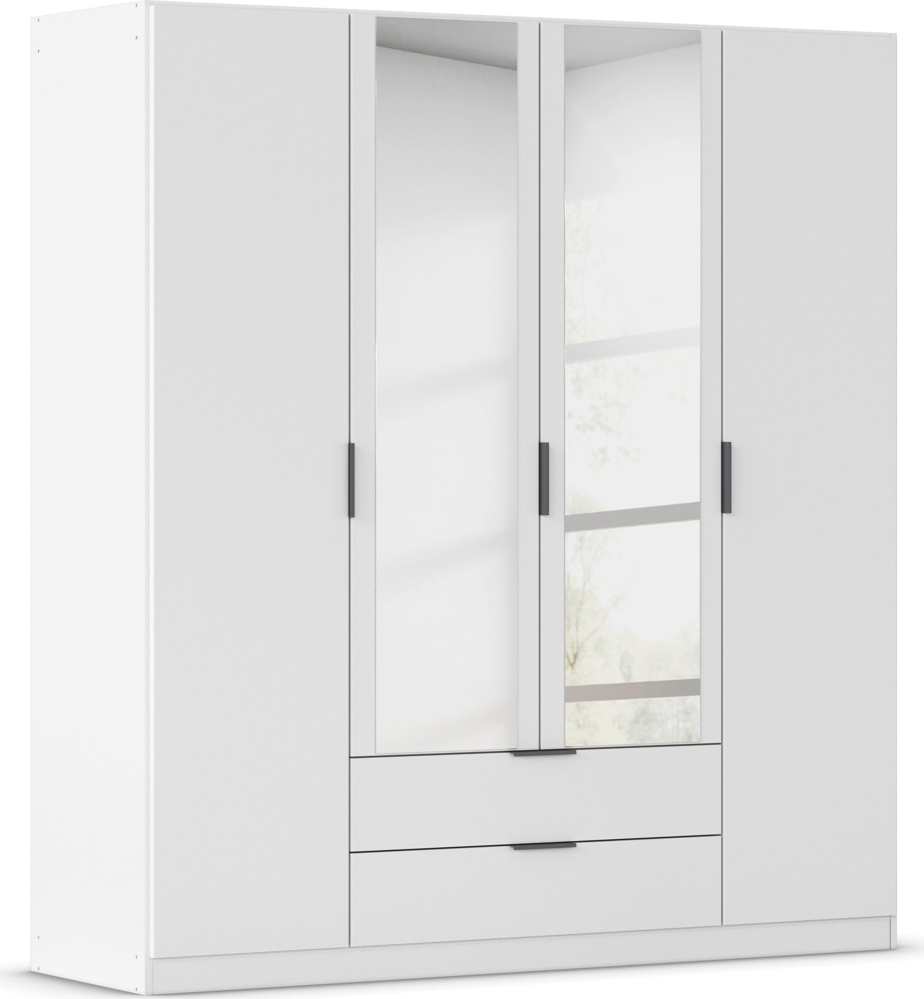 Kleiderschrank RAUCH "Drehtürenschrank Schrank Garderobe Ankleide Schlafzimmer LAGOA", alpinweiß, B:181cm H:197cm T:54cm, Holzwerkstoff, Schränke, geräumige Schubladen, 3 Breiten, optional mit Aufsatz MADE IN GERMANY Image