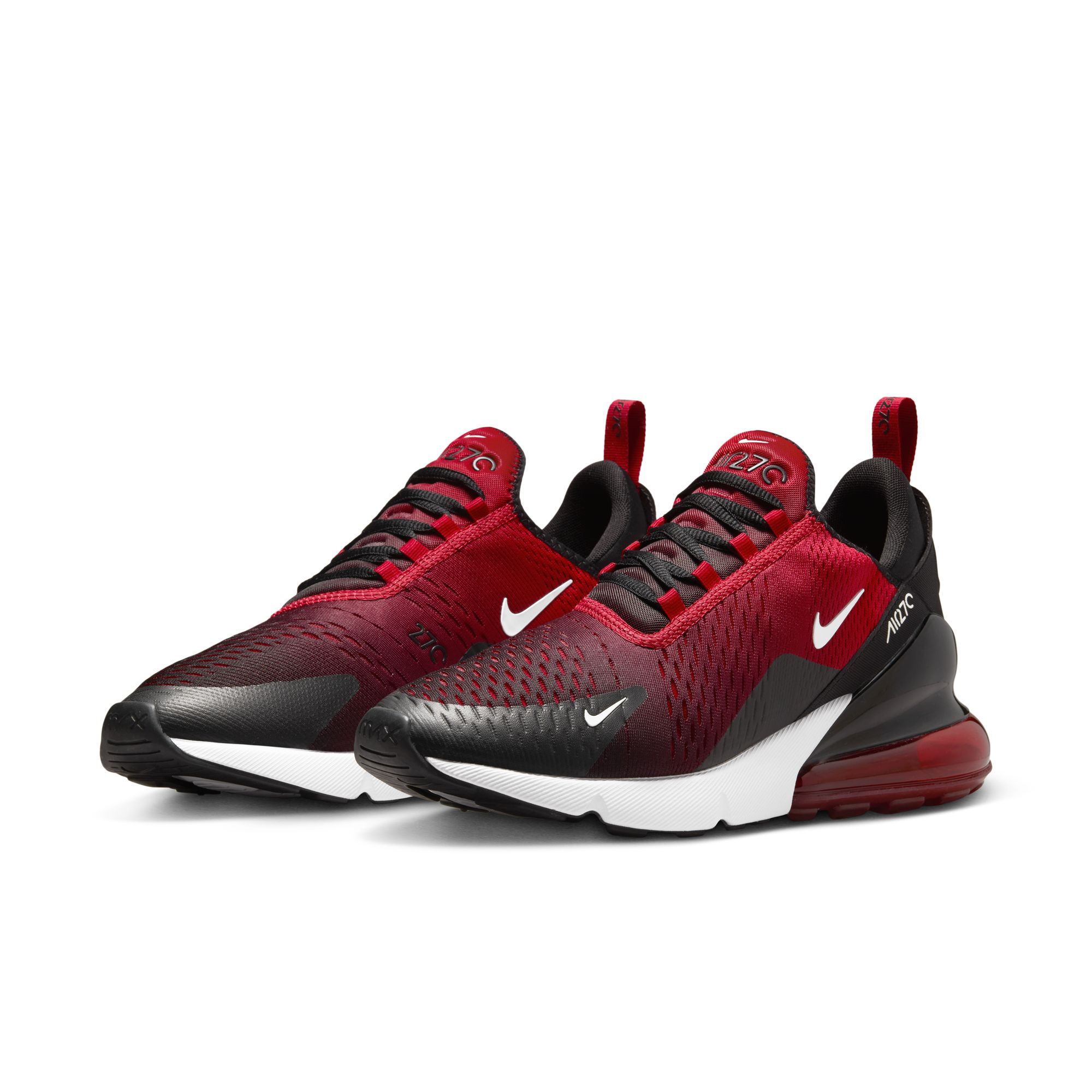 Sneaker NIKE SPORTSWEAR "AIR MAX 270", Herren, Gr. 45,5, gym rot, weiß, schwarz, Synthetik, Textil, Schuhe Sneaker, Topseller