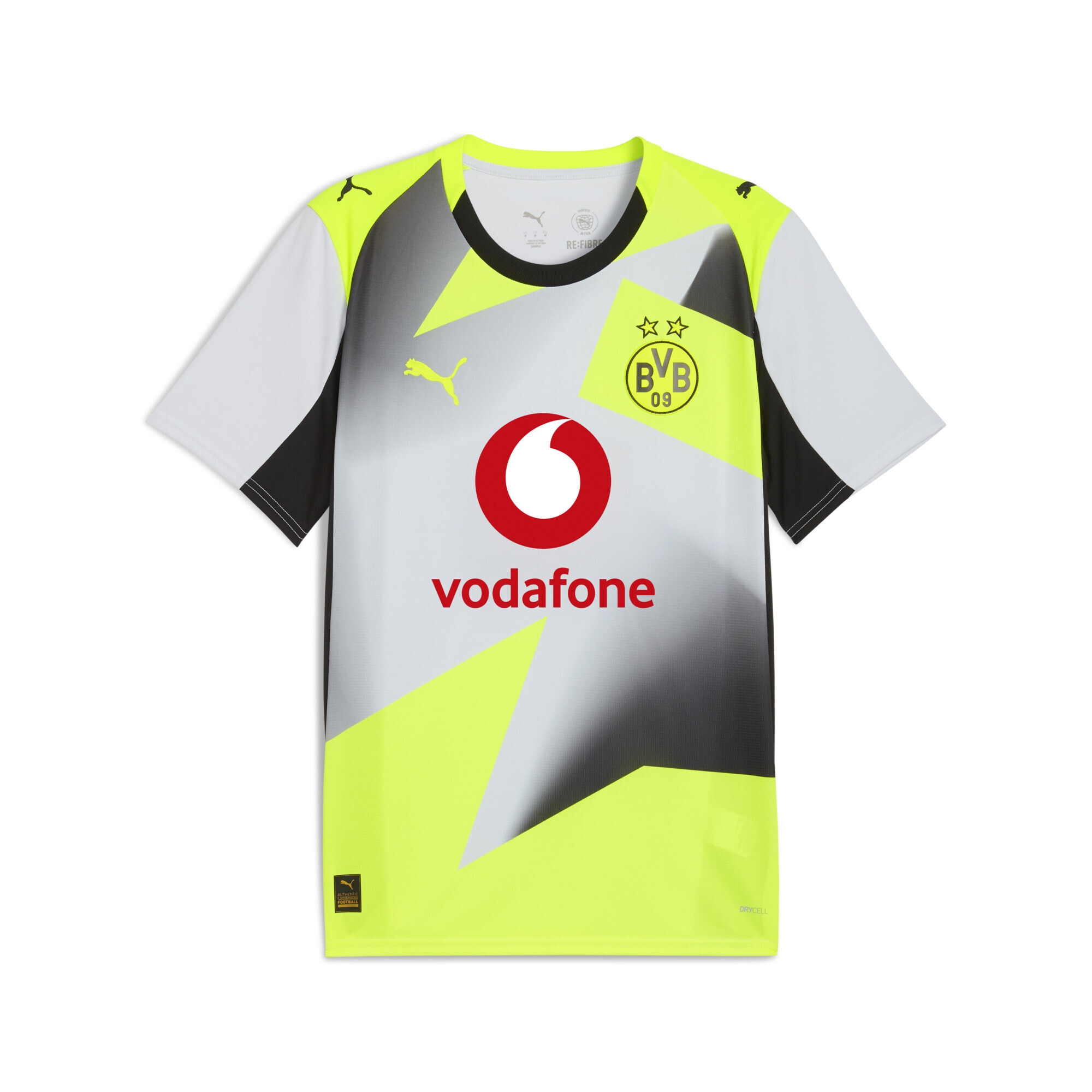 Trainingsshirt PUMA "Borussia Dortmund 25/26 Auswärtstrikot Herren", Herren, Gr. XL, silber mist gelb alert gray, 100% Polyester, bedruckt, regular fit, Rundhals, Shirts Image