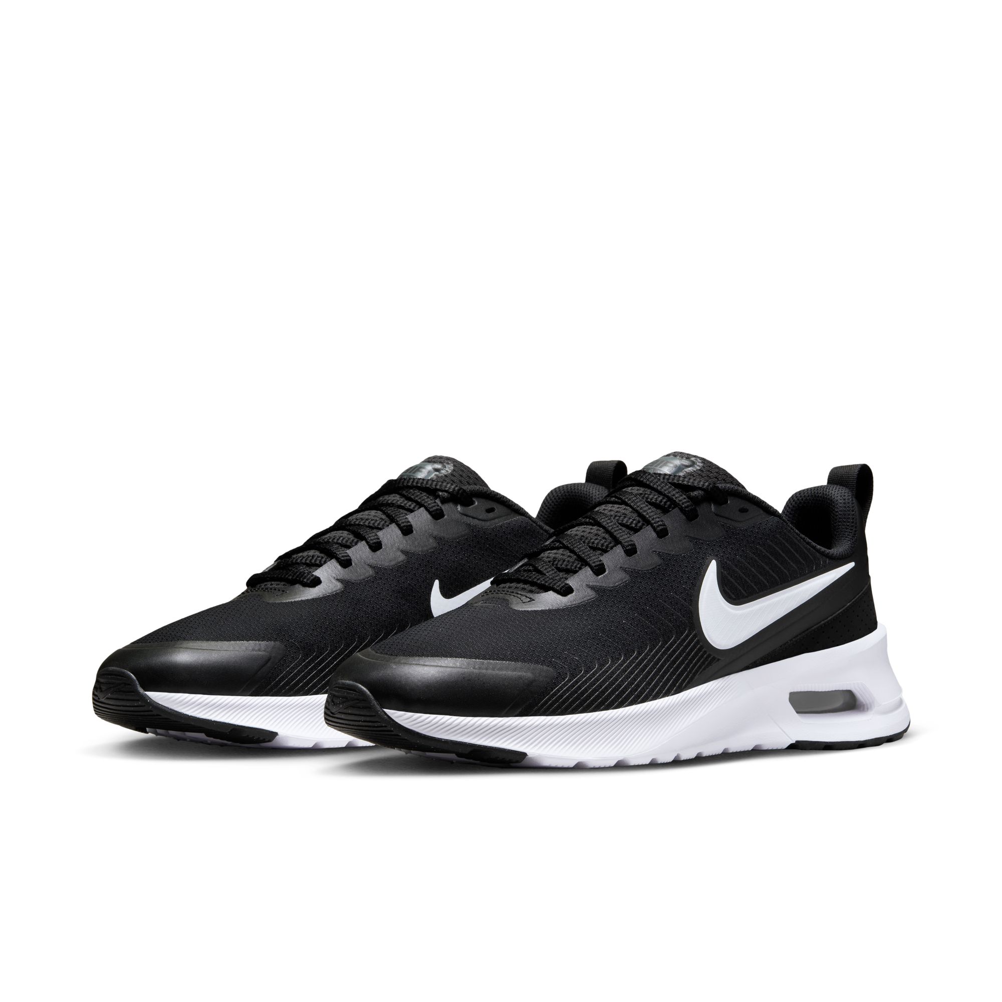 Sneaker NIKE SPORTSWEAR "NIKE AIR MAX NUAXIS", Herren, Gr. 46, schwarz, weiß, schwarz, weiß, Synthetik, Textil, Schuhe Sneaker