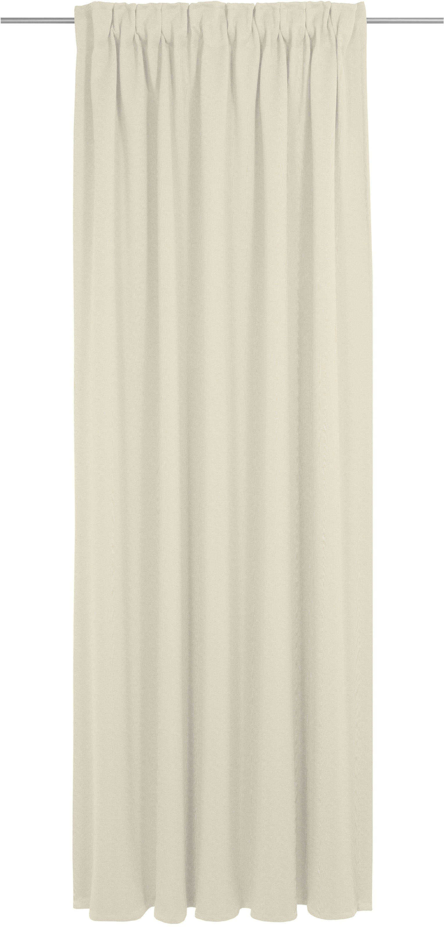 Vorhang ADAM "Uni Collection", beige (naturweiß), B:142cm H:365cm, Jacquard, Baumwolle (Bio-Baumwolle), Gardinen, Blickdichter aus 100% Bio-Baumwolle Image