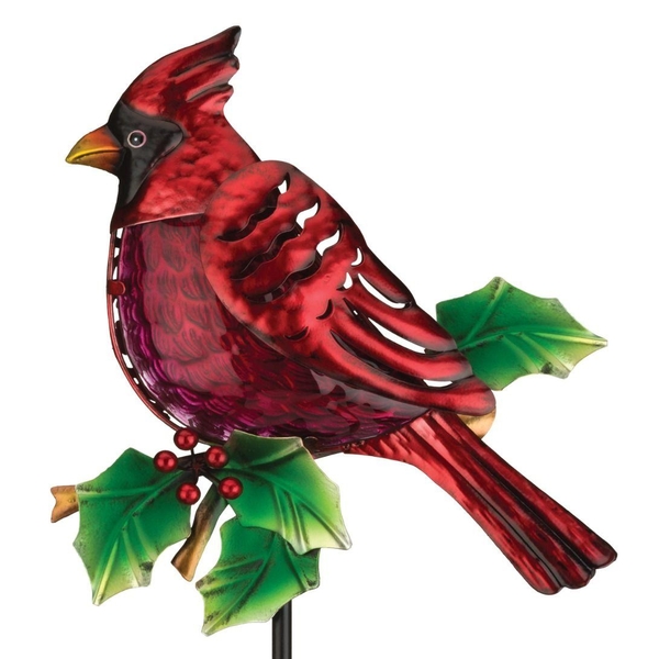 Regal Art & Gift 13654 - Cardinal Solar Stake Lawn and Garden Animal Stakes