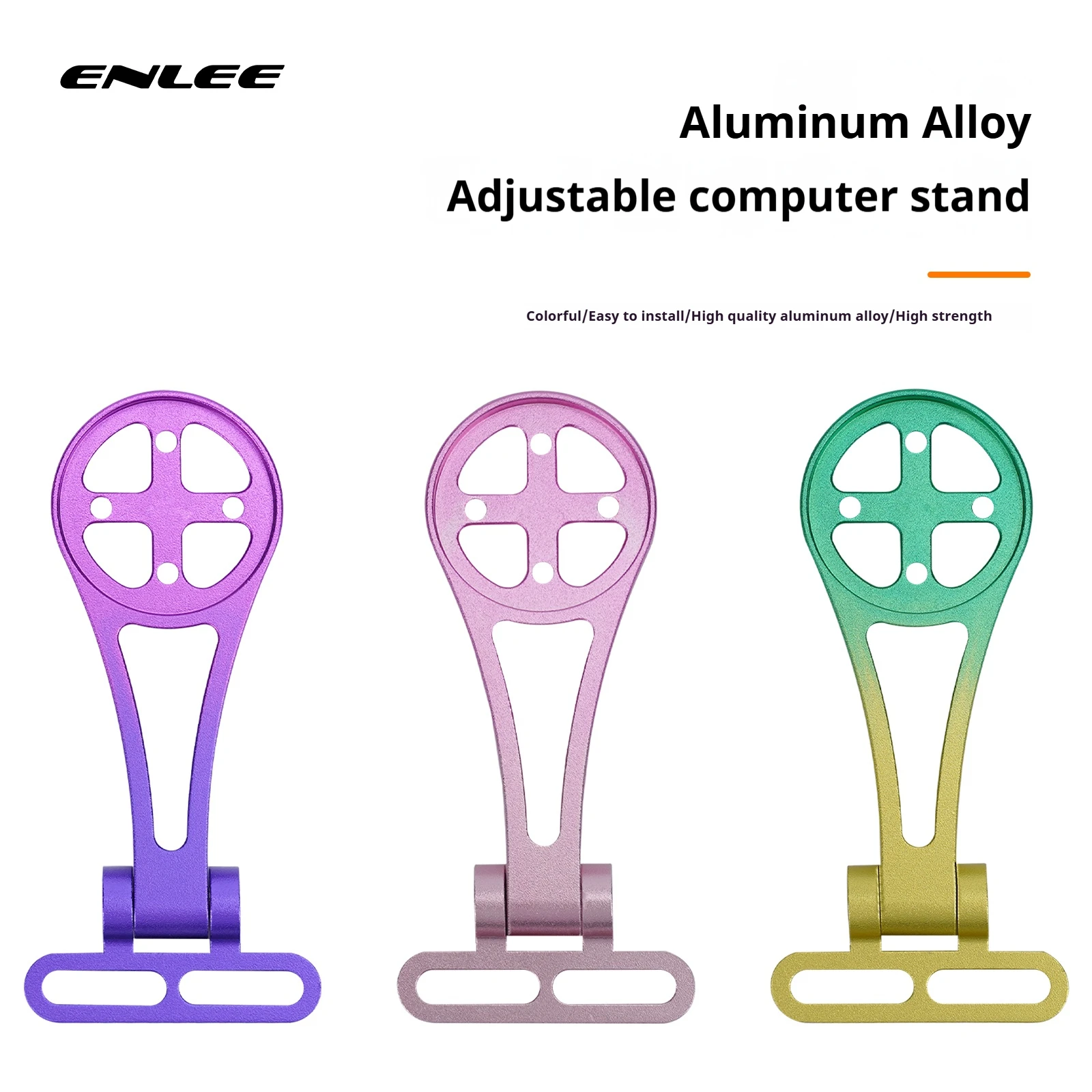 ENLEE Fahrradhalterung Frontlicht Lampenfassung Aluminiumlegierung Verlängerungshalter für Fahrradcomputer Wahoo Bryton Garmin Halterung Image