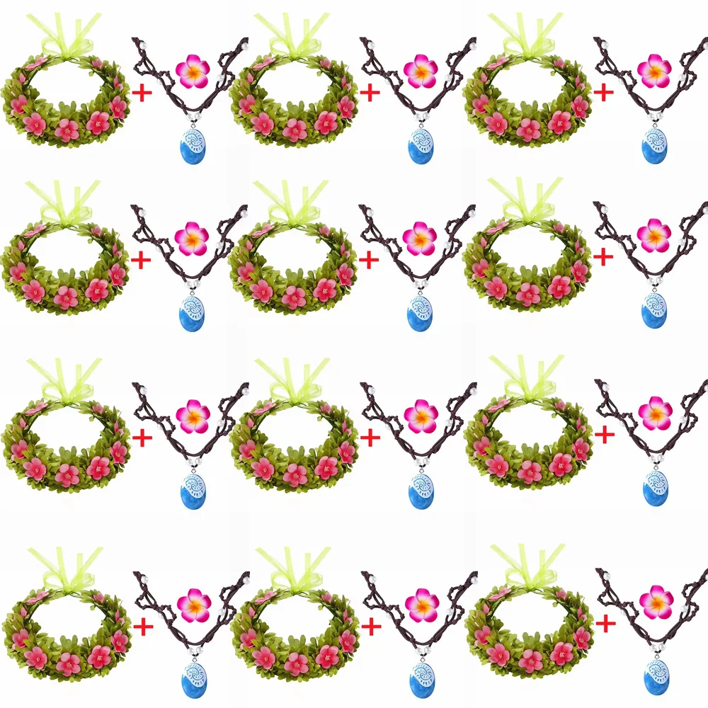 Mädchen Moana Girlande Blumenkranz Kopfschmuck Kind Erwachsene Prinzessin Kostüm Spielzubehör Vaiana Blumen Kopfbedeckung Image