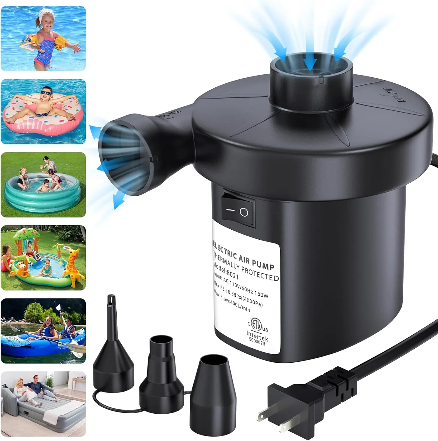 1PC Outdoor Schnell Luftpumpe Elektrische Luft Kissen Camping Pumpe Tragbare Mini Luft Matratze Schwimmen Pool Aufblasbare Gebläse Spritze Image