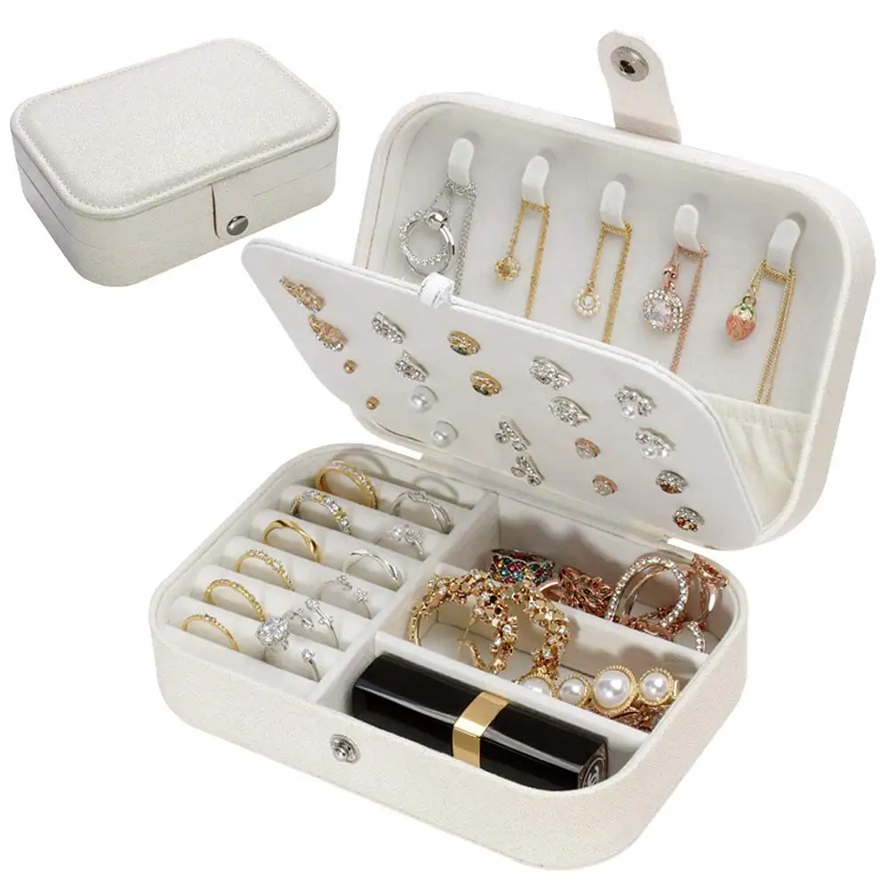 1pc Portable Jewelry Box Travel Jewelry Organizer Earrings Necklace Storage for Women’s Jewelry Display Travel Accessories