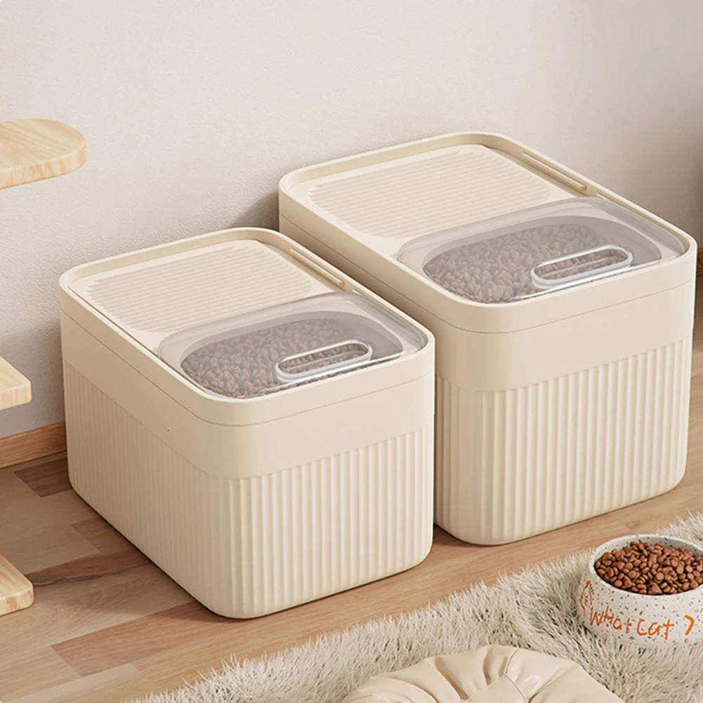 Conteneur de rangement d'aliments pour chiens 5/10 / 15L grande capacité transparente Boîte de nourriture pour animaux