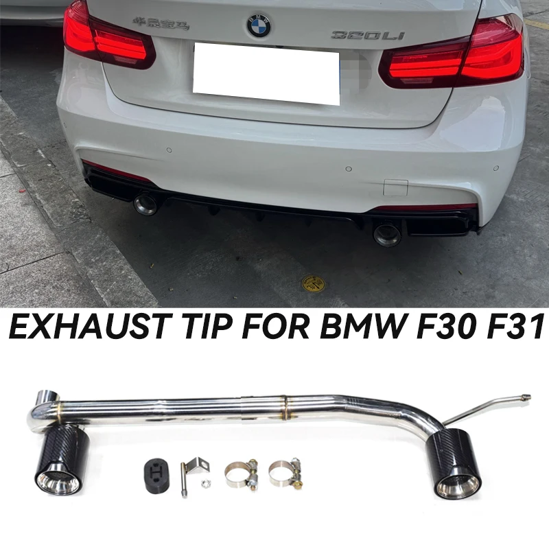 Auto-Auspuffspitze für B48 BMW F30 F31 320i 328i 330i M Sport 3er 2017–2019 Edelstahl-Doppel-Auspuffrohr-Schalldämpferspitze Image