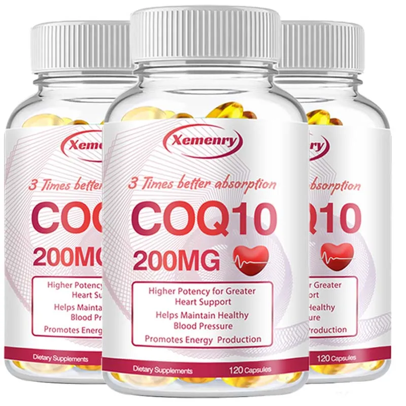 Coenzyme Q10 Capsules 200mg -Provide Energy, Support Heart and Cardiovascular Health, Promote Metabolism, Anti-oxidation