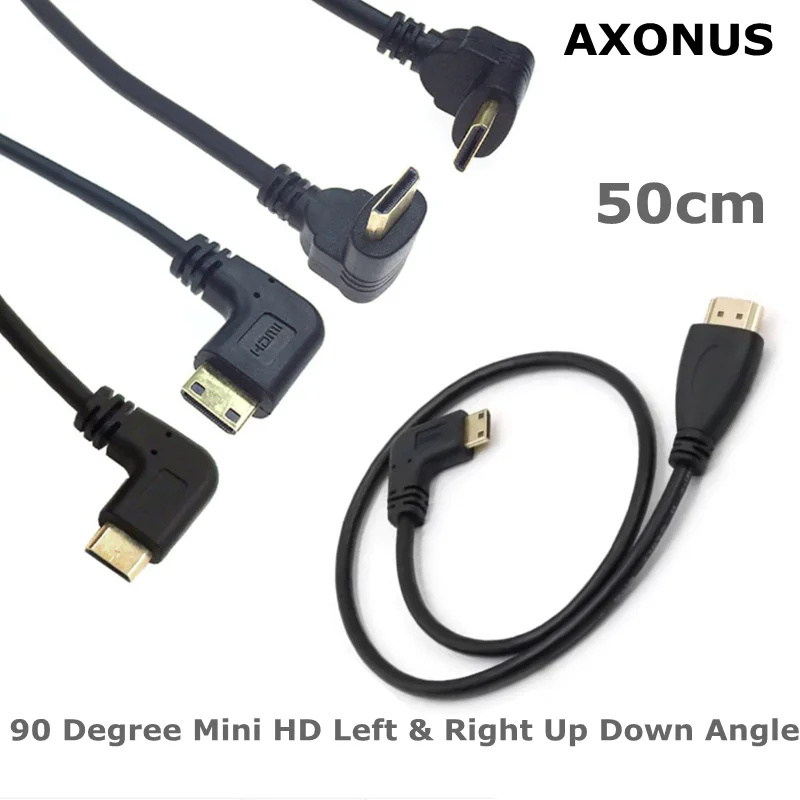 90 grad Mini HD Links & Rechts Up Down Winkel Stecker Auf HDMI-kompatibel Stecker Kabel Für HDTV 1080p PS3 Evo HTC Vedio Gold Palted Image