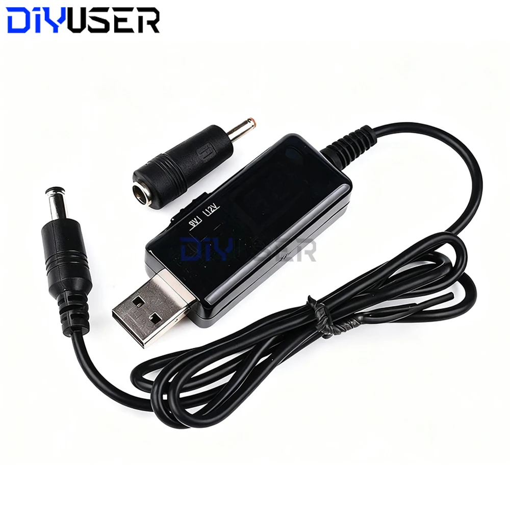 USB-Boost-Konvertermodul DC 5 V auf 9 V 12 V Step-Up-Kabel, mit für Netzteil, Ladegerät, CCTV-Kamera-Router Image