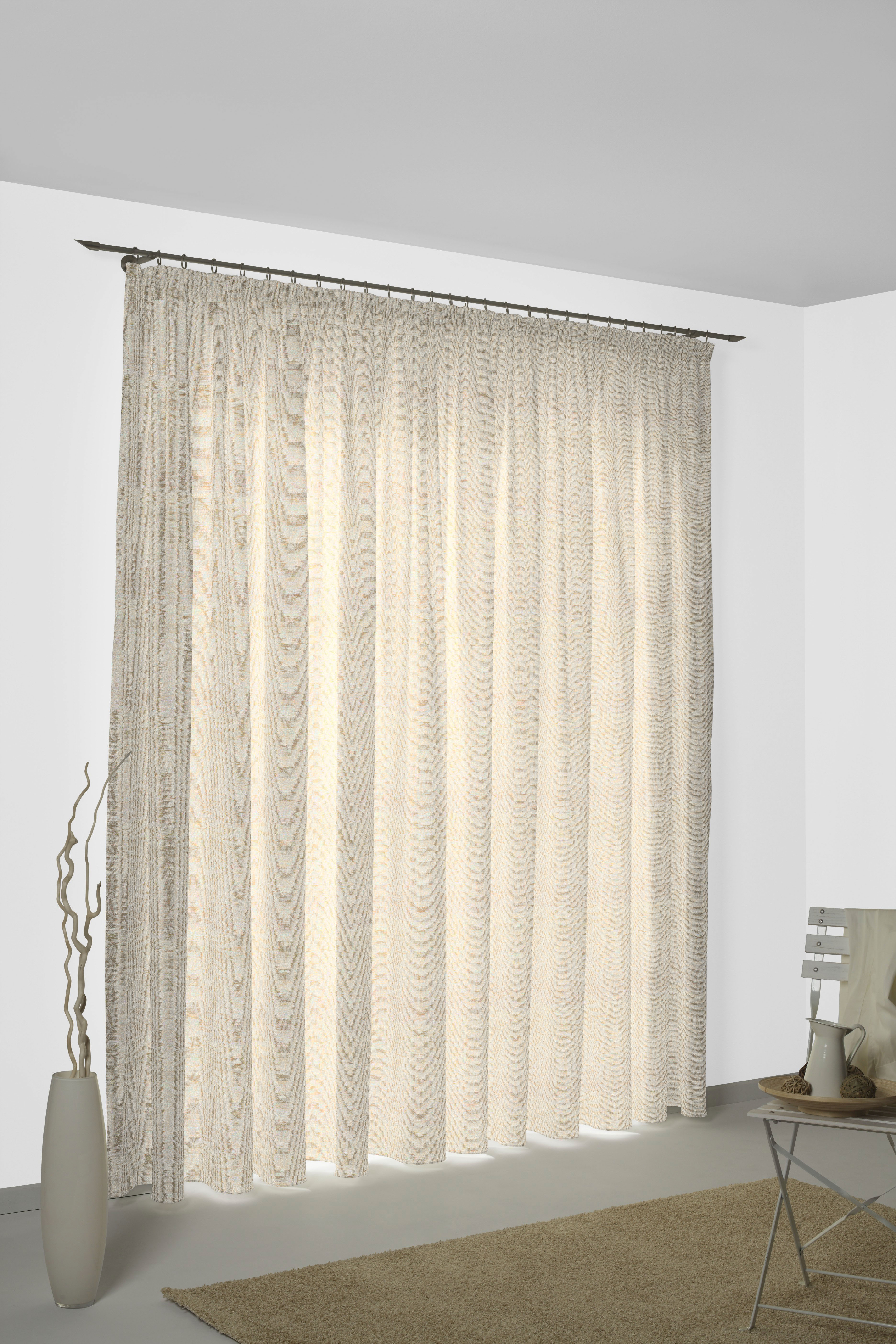Vorhang WIRTH "Gospic" Gr. 1, gold (goldfarben), B:132cm H:145cm, Jacquard, Baumwolle, Polyester, Gardinen Image