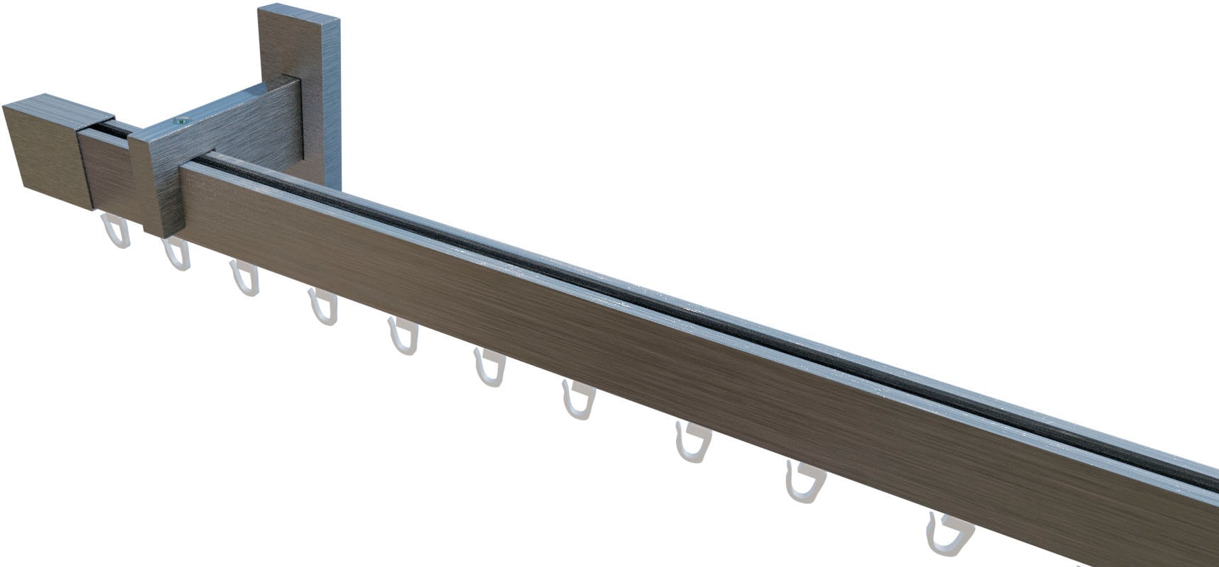 Innenlaufschiene INDEKO "Trend-Line", grau (edelstahl, op), L:360cm Ø:35mm, Aluminium, Gardinenstangen, Wunschmaßlänge Image