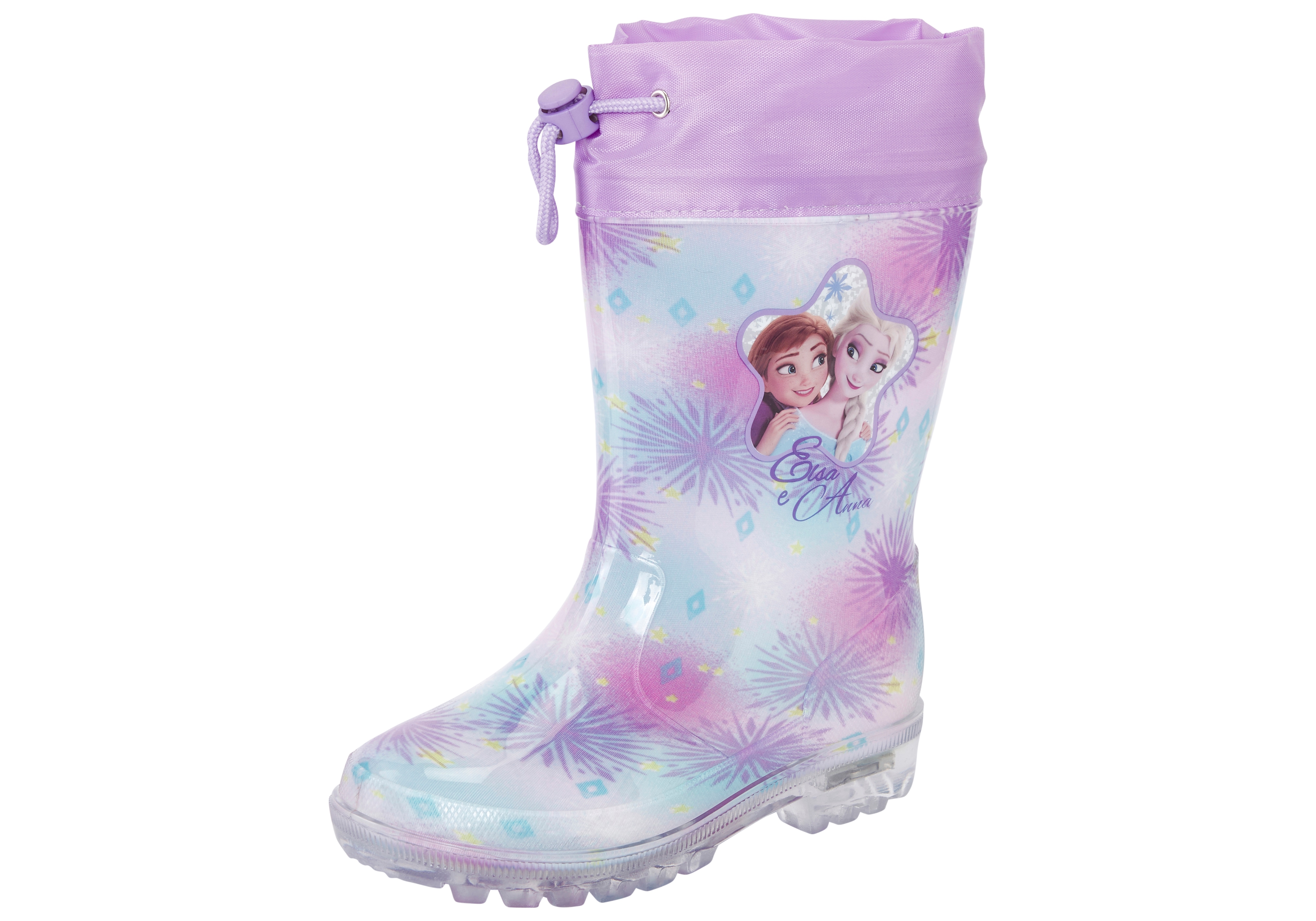 Gummistiefel DISNEY "FROZEN", Mädchen, Gr. 27, lila, Synthetik, Schuhe Gummistiefel, mit cooler Blinkfunktion