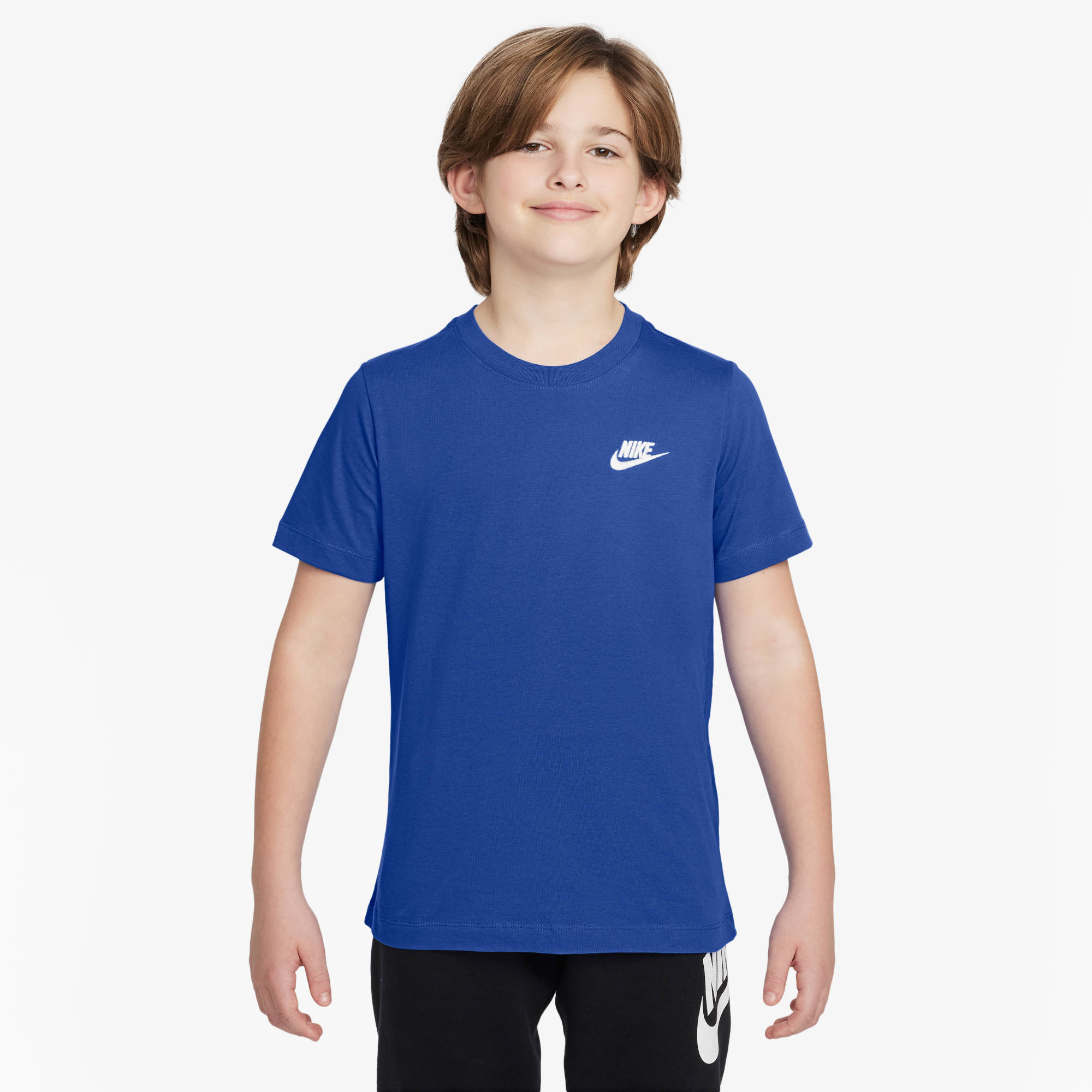 T-Shirt NIKE SPORTSWEAR "K NSW TEE EMB FUTURA LBR", Kinder, Gr. M, game royal, Obermaterial: 100% Baumwolle, normal, Shirts Image