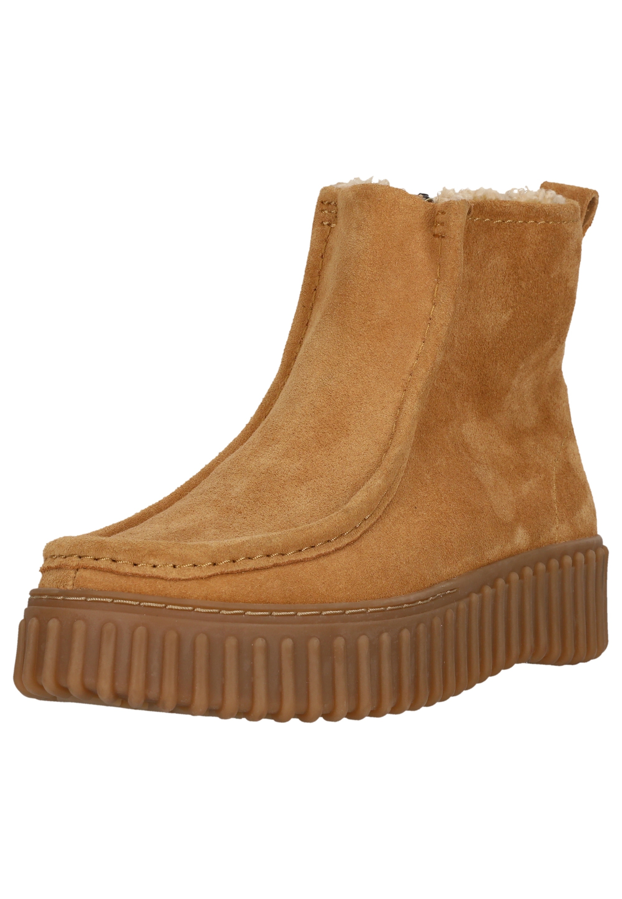 Stiefel CLARKS "Torhill Cozy", Damen, Gr. 41, beige, Leder, Schuhe, mit einem kuscheligen Futter