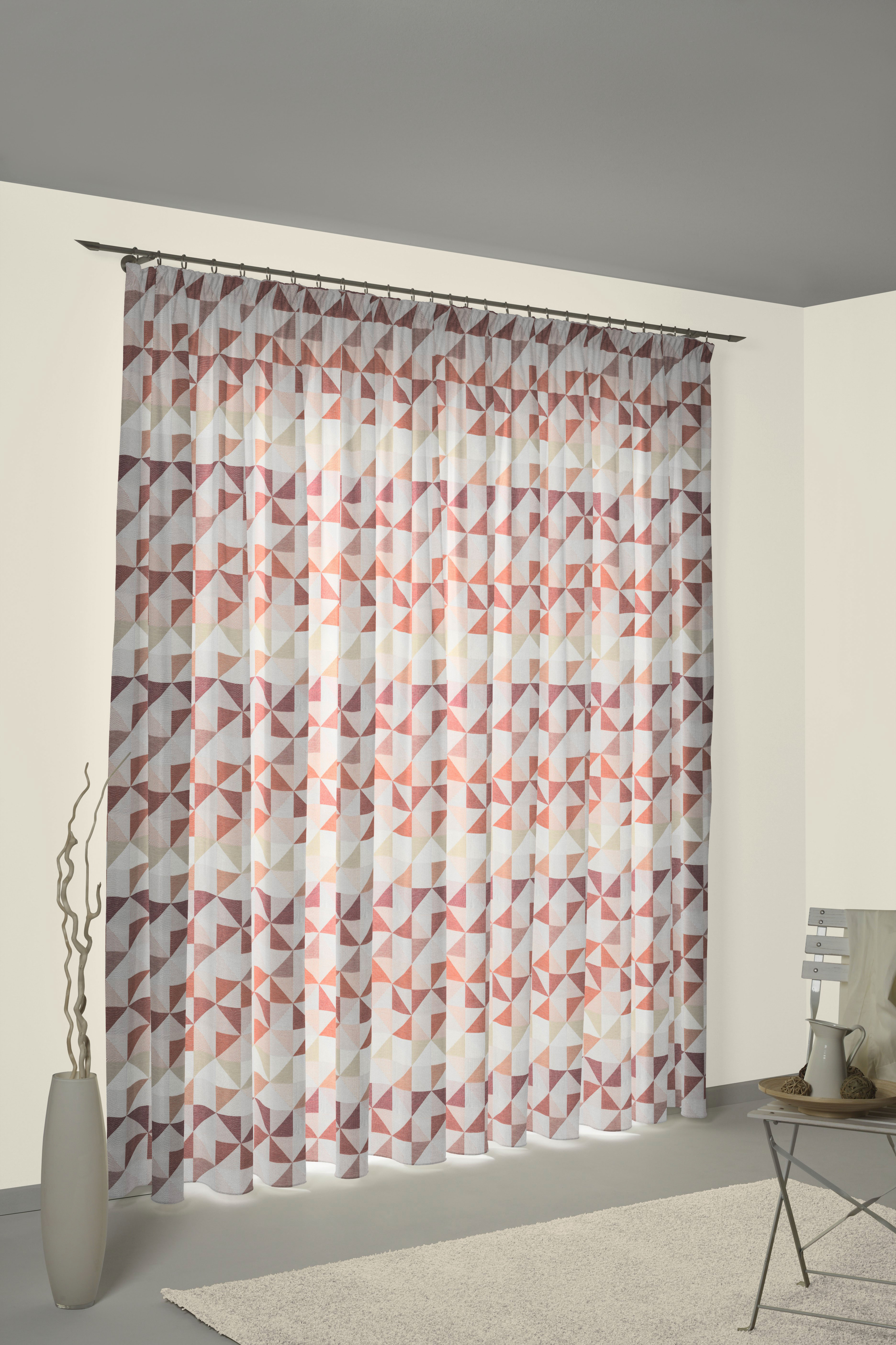 Vorhang WIRTH "Berlare", orange (terra), B:132cm H:175cm, Baumwolle, Polyester, Gardinen, nach Maß Image