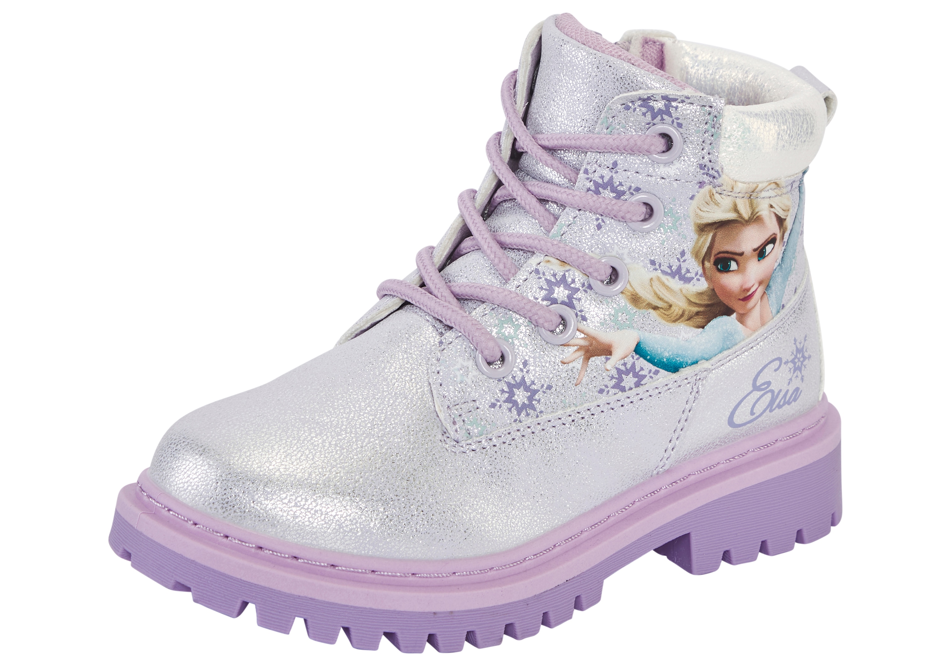 Schnürboots DISNEY "FROZEN", Damen, Gr. 30, lila, Synthetik, Schuhe, Winterschuhe, Winterboots, Schnürstiefel, Winterstiefel