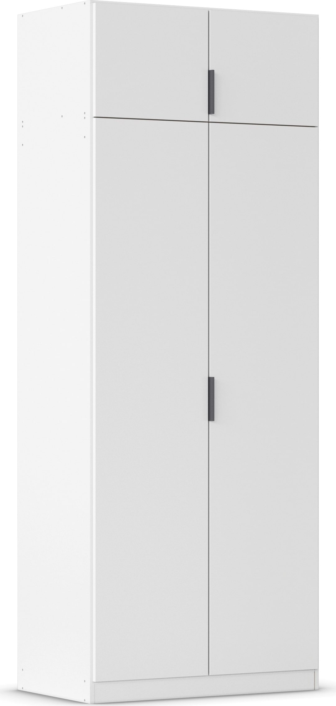 Kleiderschrank RAUCH "Drehtürenschrank Schrank Garderobe Ankleide Schlafzimmer LAGOA", alpinweiß, B:91cm H:235cm T:54cm, Holzwerkstoff, Schränke, moderne Kantengriffe aus Metall, optional mit Aufsatz MADE IN GERMANY Image
