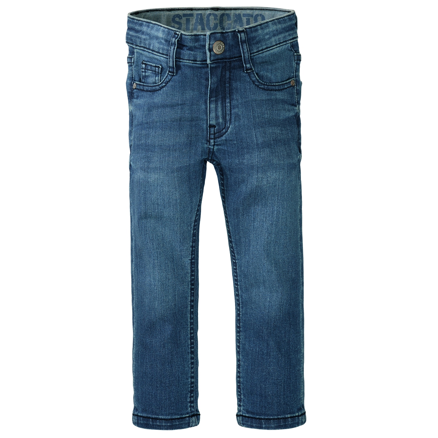 Slim-fit-Jeans STACCATO "STCCharles", Jungen, Gr. 122, Normalgrößen, jeansblau, Obermaterial: 80% Baumwolle, 19% Polyester, 1% Elasthan., Abriebeffekte, Jeans, Slim Fit Image