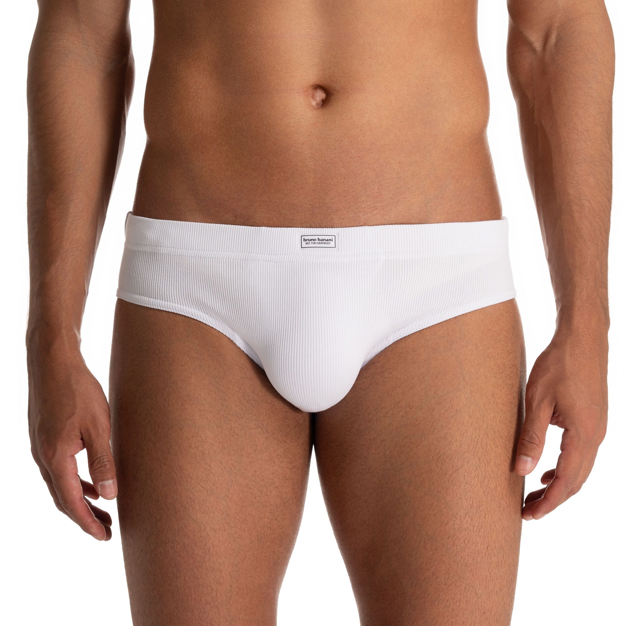 Slip BRUNO BANANI "FINE RIB", Herren, Gr. S, weiß, Feinripp, Obermaterial: 96% Baumwolle, 4% Elasthan, unifarben, Unterhosen, Feinripp, Komfortbündchen Image