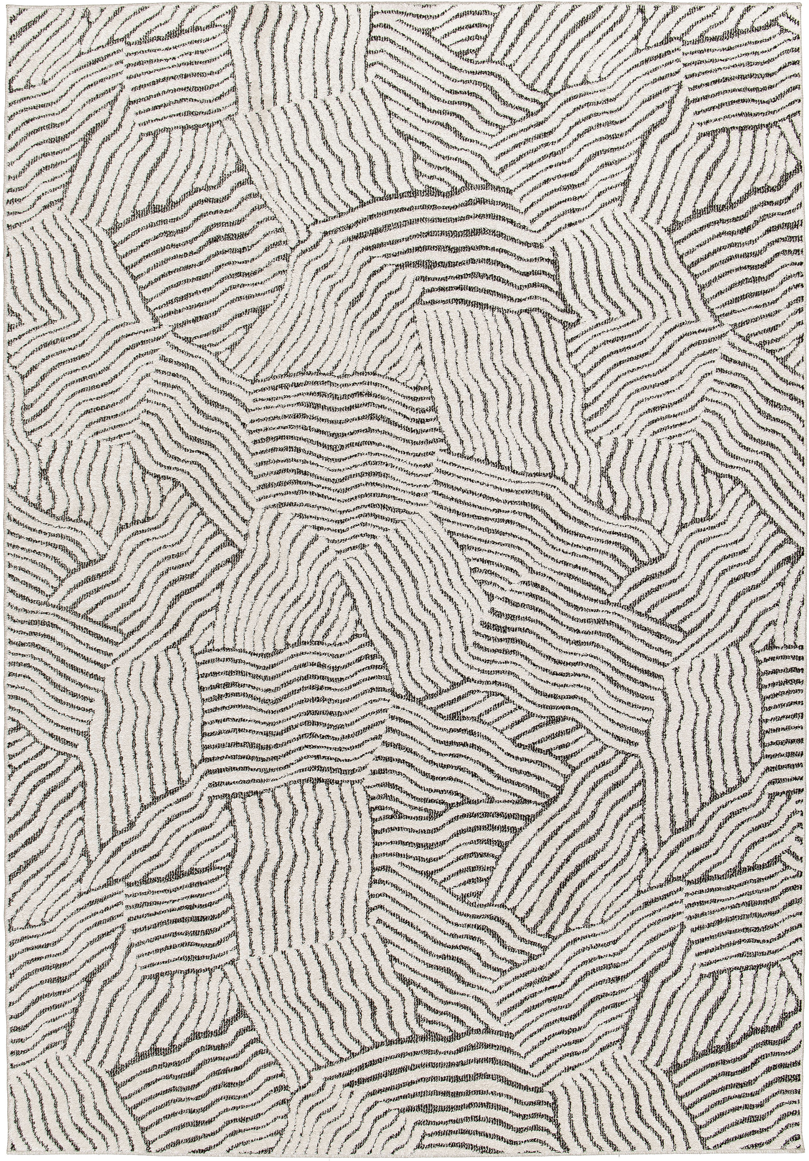 Teppich OTTO HOME "Segovia, Supersoft, 3D- Design, weiche Haptik, modernes Design" Gr. 4, grau, B:160cm H:9mm L:230cm, Kunstfaser, Teppiche, Hoch-Tief-Struktur, Wohnzimmer, Esszimmer, Schlafzimmer Image